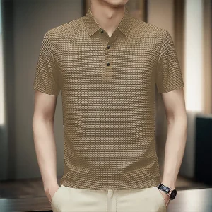 Men Shirt Long Sleeve Casual Shirts Polo Collar Single Breasted Blouses Button Solid Loose Fit 2025 Spring Summer Business