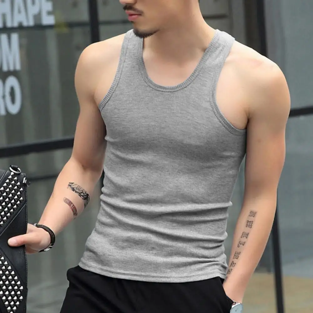 Men's Vest White Black Breathable Quick Drying Elastic Sports Vest Men Sleeveless Undershirt Fitness Training Running Tank Top - Image 2